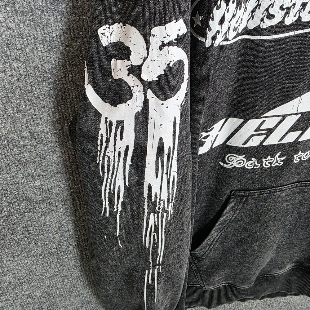 Hellstar Path To Paradise Hoodie Men's Size M Oversized Acid Wash Graphic Logo - Picture 4 of 12